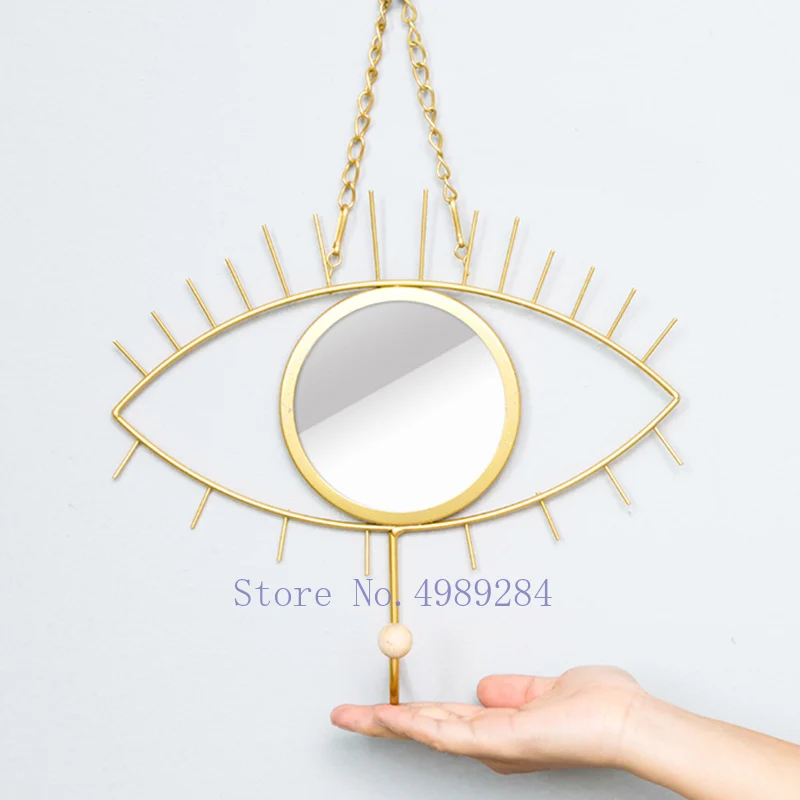 

Creative Entrance mirror hook up Decorative wall hanging eye sun room Nordic Geometric art design Entrance key clothes hook
