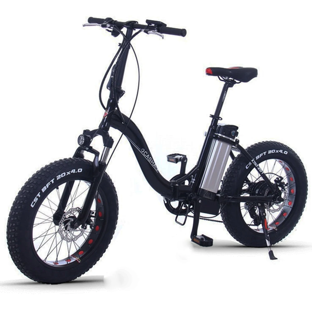 Excellent 20inch Snow electric bicycle 48V12AH lithium battery 500w rear wheel motor fat  e-bike folding electric mountian bicycle 1