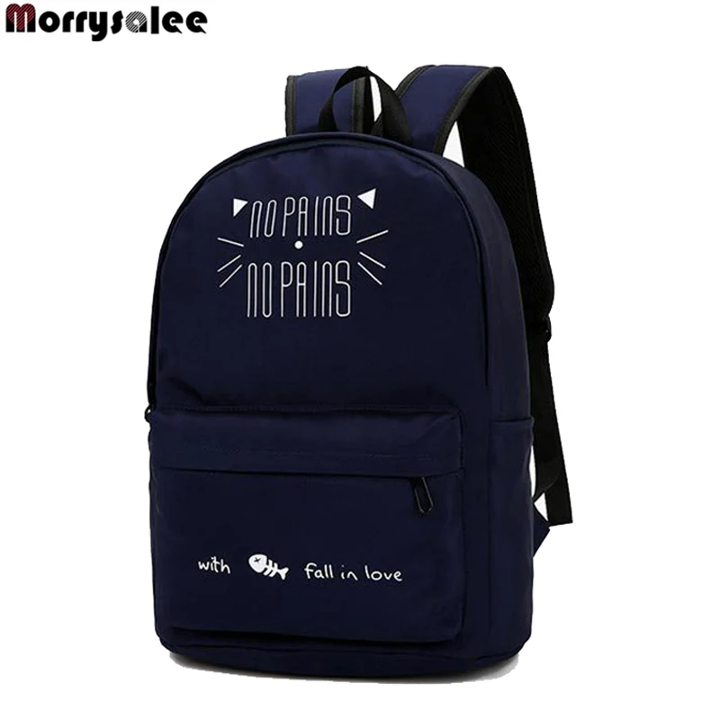 

Unisex School Bag Men Backpack Shoulder Bags Female Bag Fashion Korean Version of The Printing Cat Canvas Waterproof Backpack
