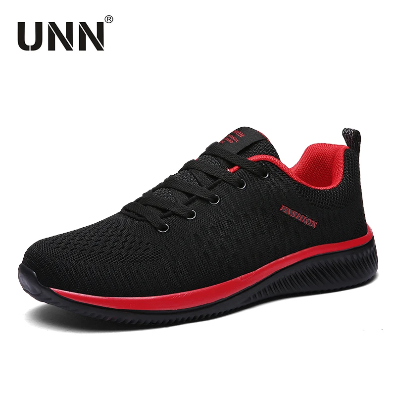 

Super Mens Sneakers Kint Mesh Mens Shoes Sports Shoes Walking Sneakers Tenis Men Shoes Casual Black