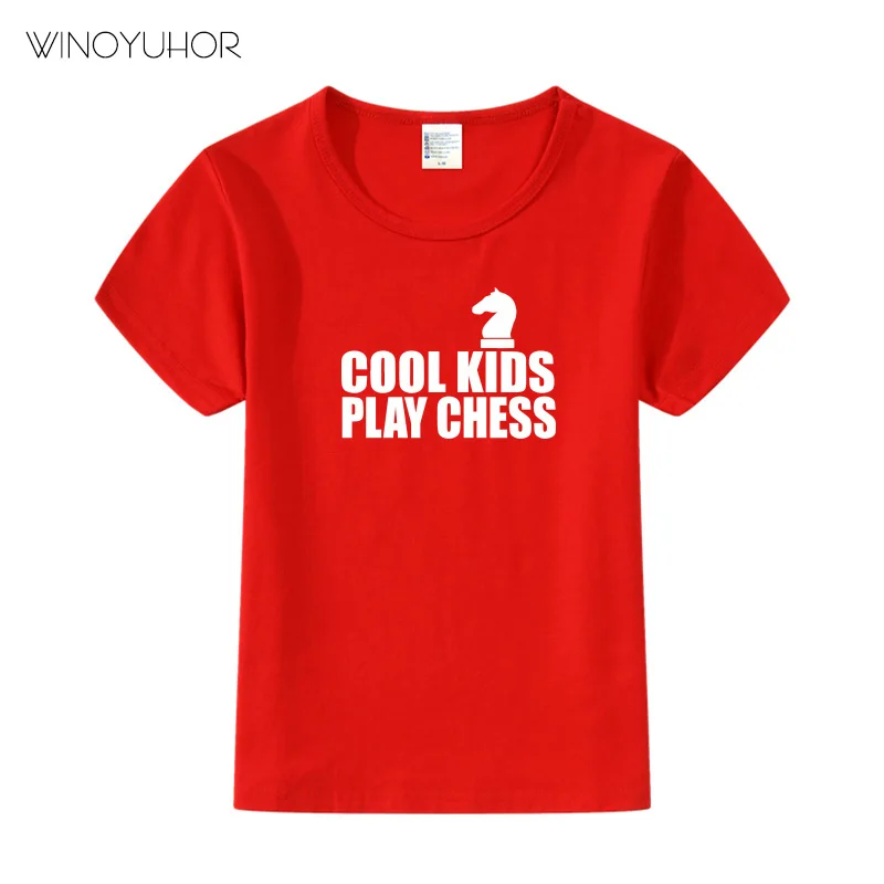 Крутая Детская футболка с надписью Play Chess Повседневная короткими рукавами топы