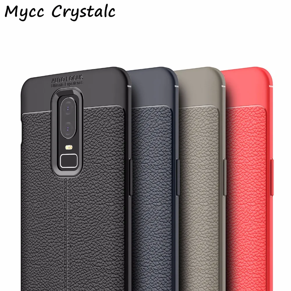 

Oneplus 6 Six Case 6.28" Shockproof Cover Litchi Leather Rugged Back Protective Bumper Cases For One Plus 6 1+6 A6000 TPU Cover