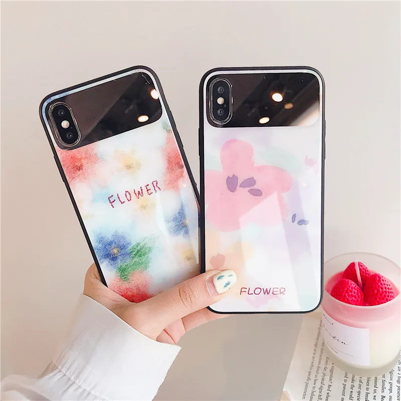 Роскошные Зеркало из закаленного стекла уход за кожей лица чехол для iPhone Xs Max Xr X 8 7
