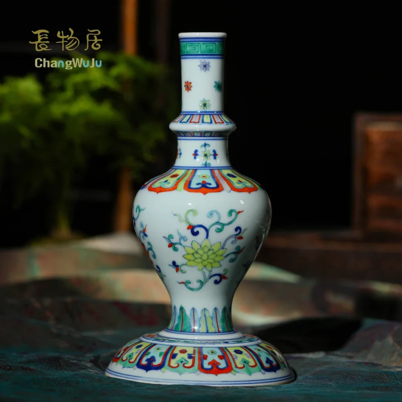 Changwuju в Цзиндэчжэнь подсвечник ручной росписью синий белый clashing цвет подсвечник как декоративный фарфор