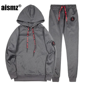 

Aismz Men Joggers Set Two Piece Set Military Printed Pullovers Tracksuit Men Fashion Spring Men Sporting Sweat Suit Hoodie+Pant