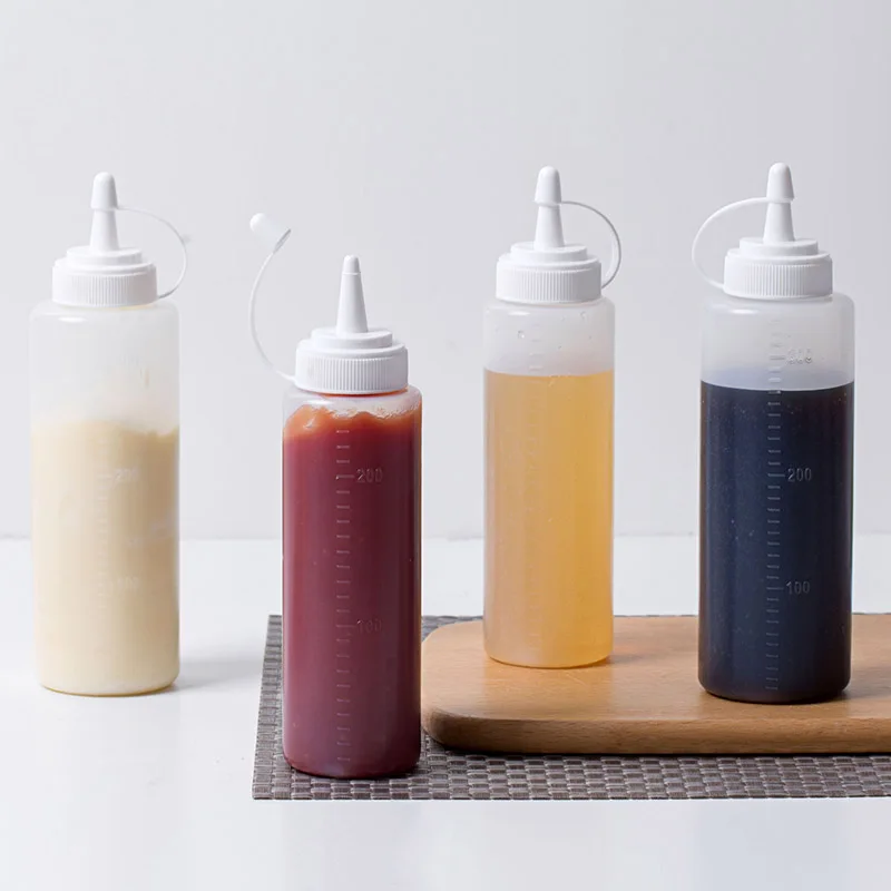 

Kitchen Squeeze Squirt Condiment Bottles with Twist Ketchup Mustard Mayo Hot Sauces Olive Oil Bottles