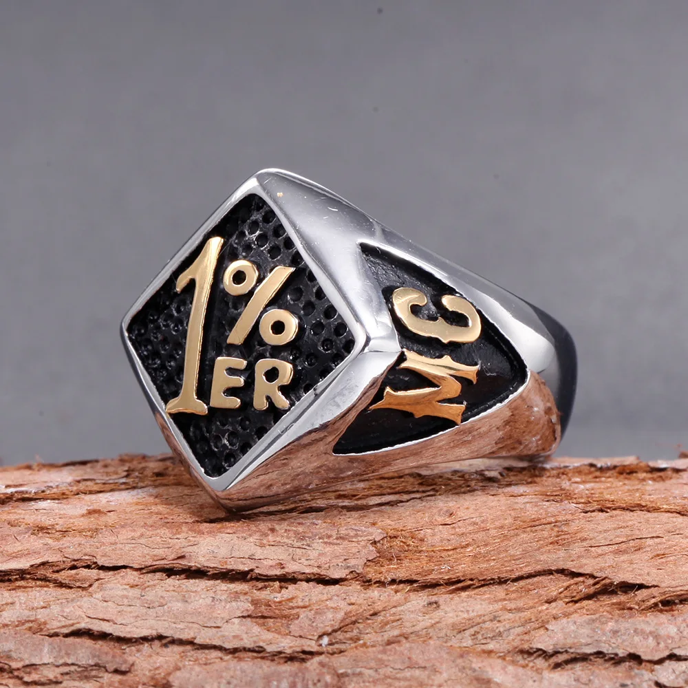 Oktrendy, уникальное кольцо в стиле панк, серебряное, байкерское, 1% er, резное, из нержавеющей стали, золотое, для мужчин, с черепом, вечерние, кольца