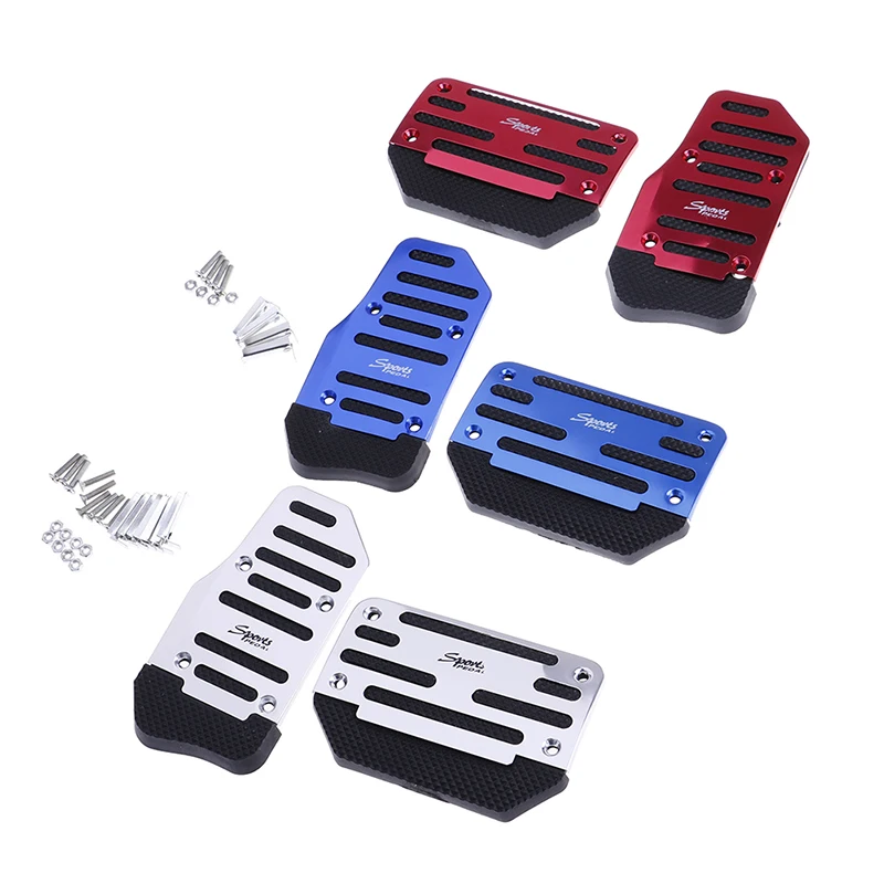 

2Pcs/set Aluminium Alloy Non-slip Car Automatic Accelerator Brake Foot Pedal Cover Treadle Random