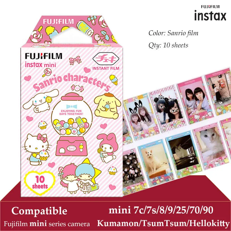 Fujifilm Instax Mini Film Sanrio 10 листов для 9 8 + 7s 70 90 25 мгновенная полировка камера смартфон