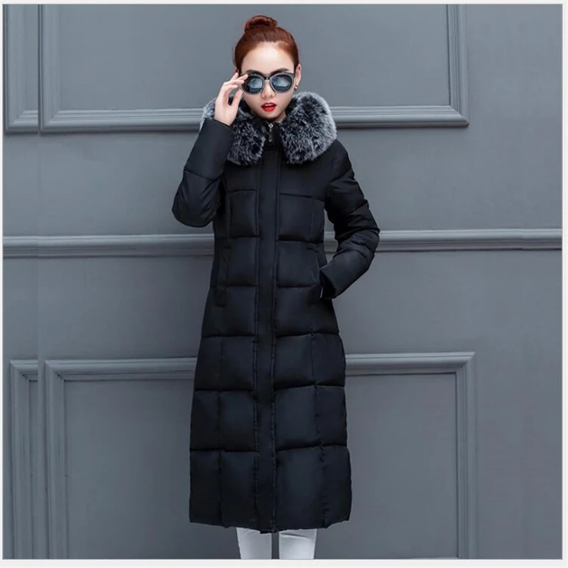 Зимняя куртка женская парка зимнее пальто Женская Длинная зимняя куртка теплая куртка с капюшоном R004