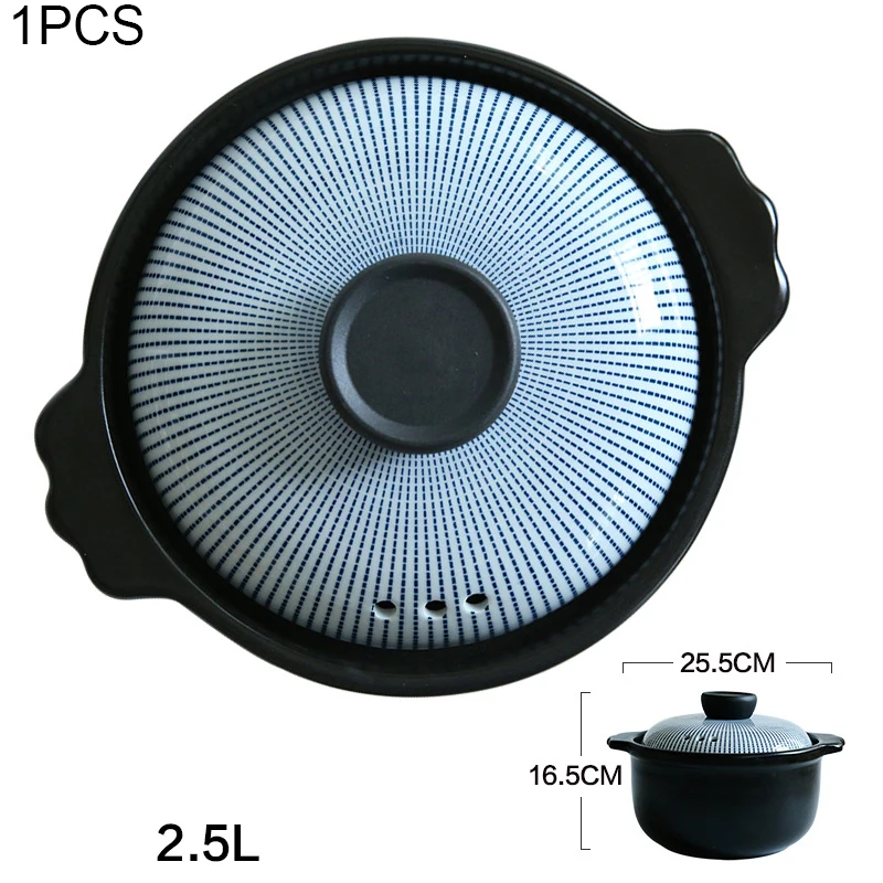 2.5L Винтаж Японский стиль керамическая кастрюля домашний Ресторан кухонная посуда рагу суп варить рис высокая термостойкость кастрюля - Цвет: B Diameter 25.5cm