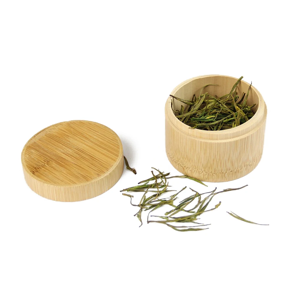 Мини Круглая бамбуковая коробка для чая Maccha коробка для хранения канистра колонки банка для чая Caddy ящик для хранения ручной работы Органайзер