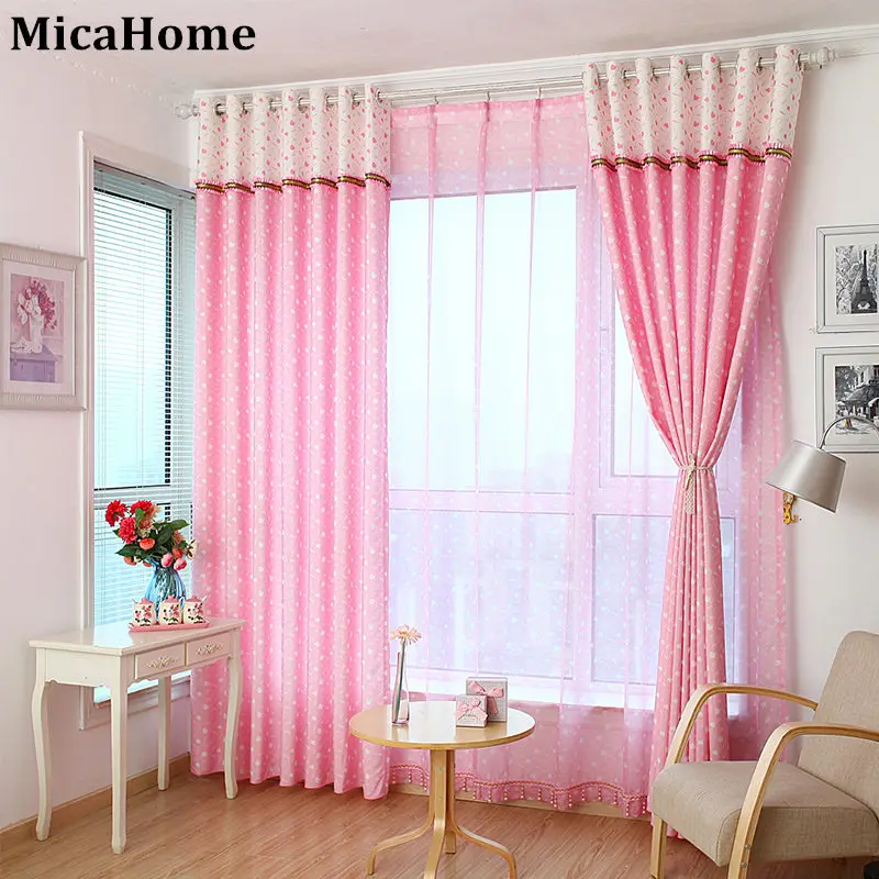 Princess Window Curtain Children Room Pink and White Curtains 2016 The