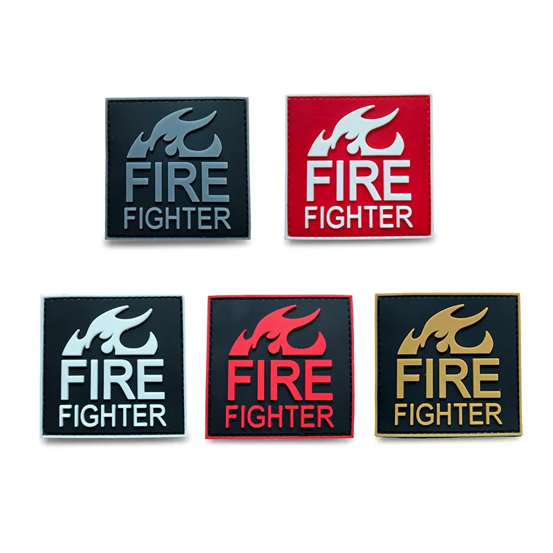

PVC FIRE FIGHTER Morale patches military backpack patch HOOK back tactical patches molle SWAT army for cap hat