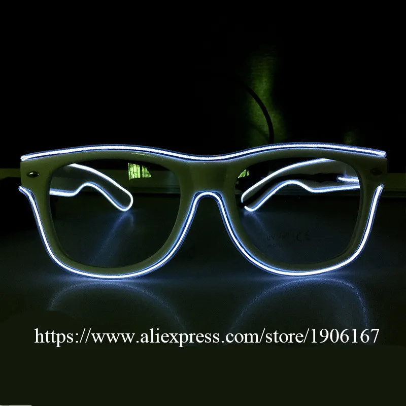 Fashion LED EL Wire Glasses Glow In The Dark Sunglasses Helloween Concert Party led flashing Glasses Eyewear13