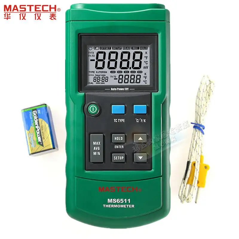 

MASTECH MS6511 Digital Thermometer Single Channel K, J, T, E Thermocouple Type Temperature Meter Tester