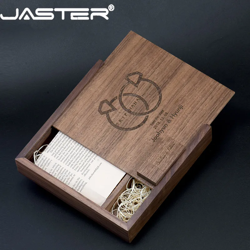 JASTER USB 2 0 фото деревянный фотоальбом usb + коробка флэш накопитель U диск 4 ГБ 8 16 32 64