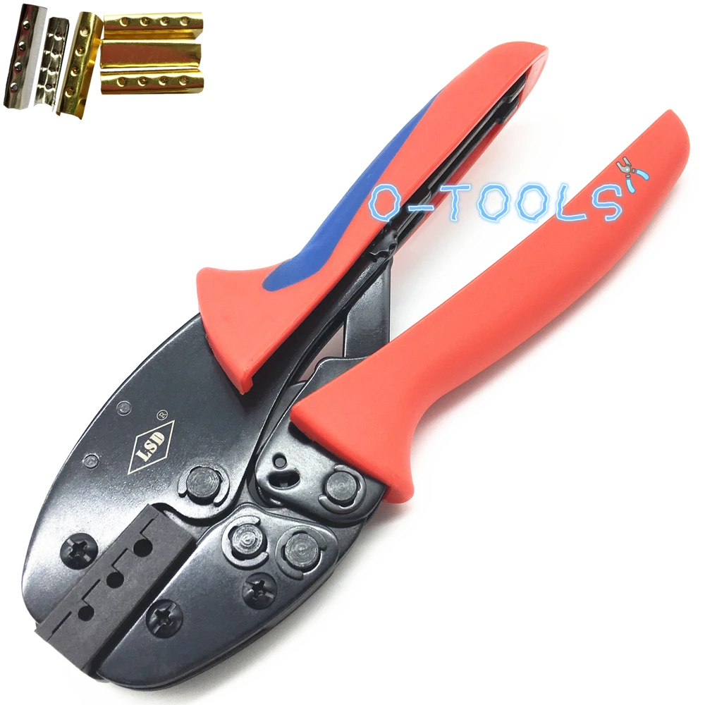 

Multifunctional ratchet crimping tool for attach metal sheath aglets to the end of laces special made aglet crimper plier tools