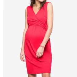 MUQGEW платья для беременных Вечерние женские беременность короткий рукав твердые дамы для халат для кормящих женщин vestidos embarazadas