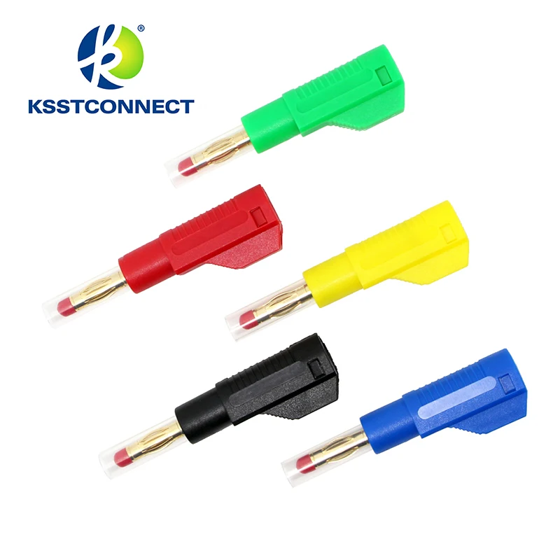 BP450G High Quality Gold Plated 4mm Retractable Banana Plug Stackable Solder type with