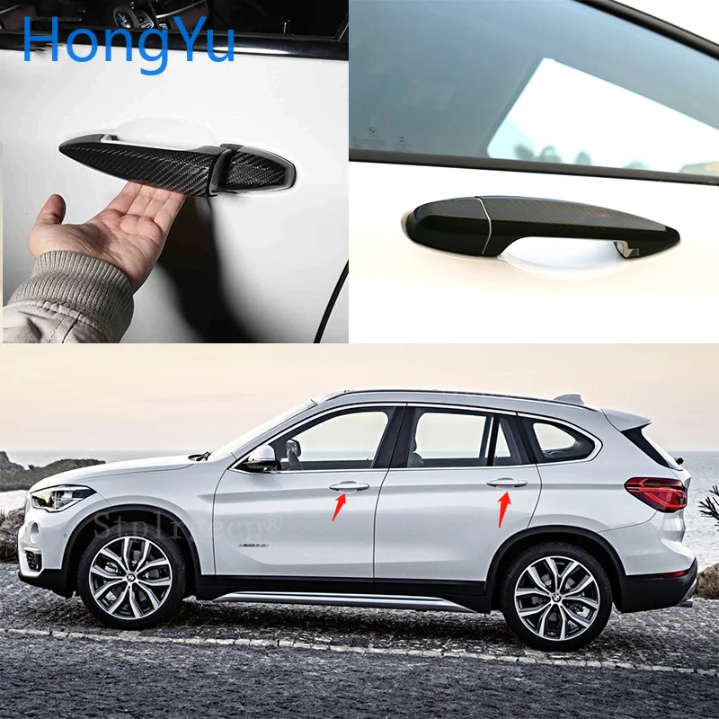 

For BMW Carbon Fiber Auto Door Handle Knob Exterior Trim Covers for BMW x1 F48 xDrive20d xDrirve25i xDrive20i 2016-2020 Sticker