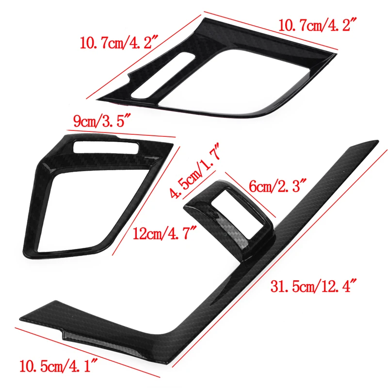 Черное углеродное волокно вид приборной панели вентиляционное отверстие шестерни боковой переключатель панель Крышка отделка декор для Honda Civic 10th