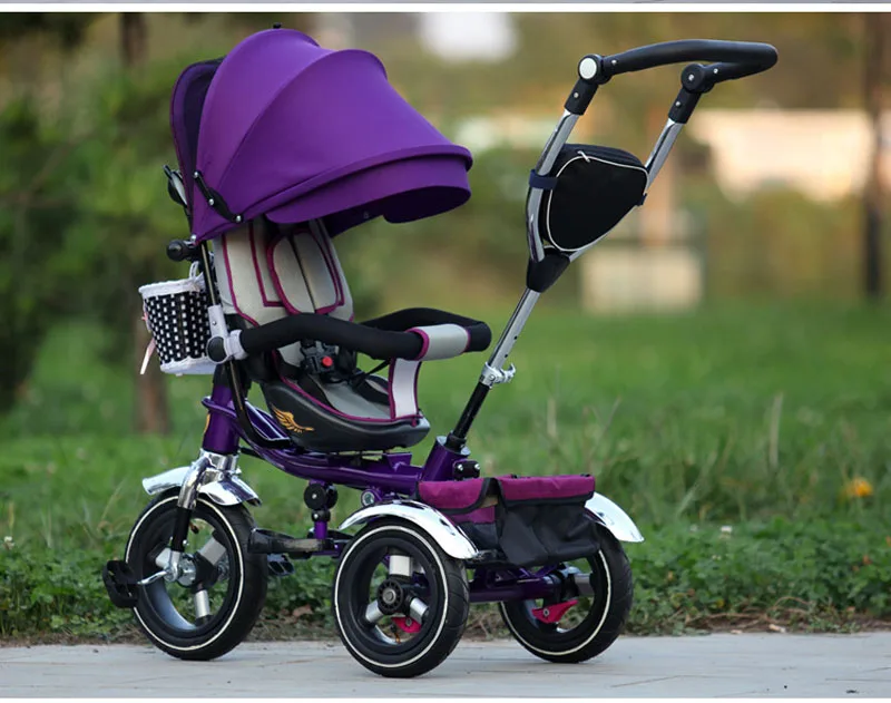 Поворотное сиденье ребенок трехколесный детский велосипед коляска тележка сети переменного тока три 3 колеса детская коляска От 6 месяцев до 6 лет