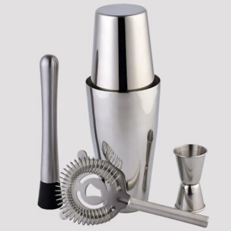 5 Pieces / Set Of Stainless Steel Cocktail Bartender Bar Tool Wine Wine Drinking Blender