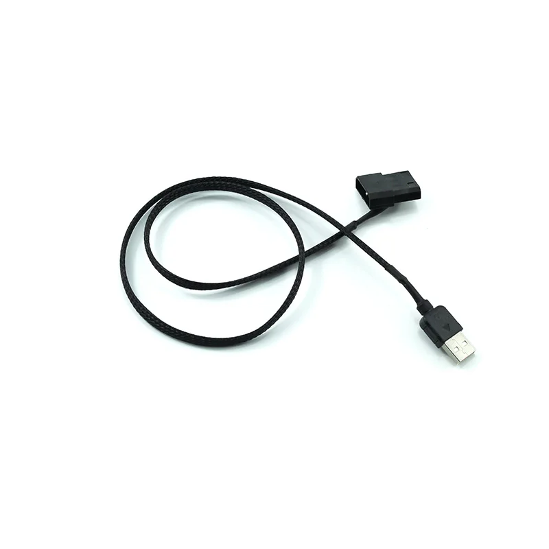 

1PCS new Hot 4 Pin Computer PC Fan Power Cable Connector Adapter 5V 60cm Connect big 4pin fan to USB Adapter Cables