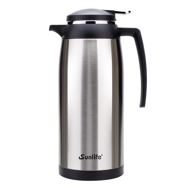 DAYDAYS 1900ml Stainless Steel Thermos Flask Glass Bulb Teapot Thermo Jug Heat Water Kettle