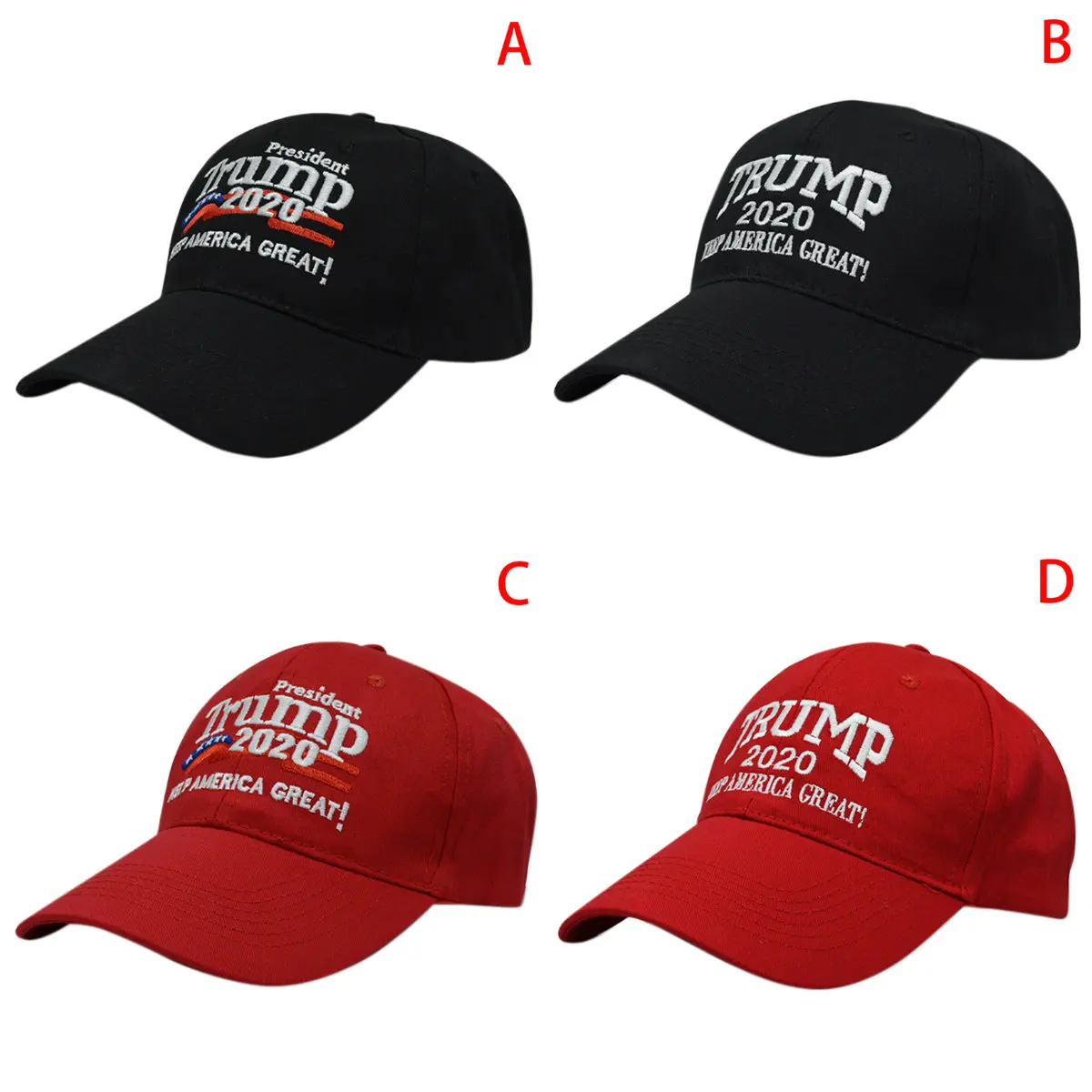 2020 New Cap Cotton Baseball Hat Unisex Adjustable Republican Red Black