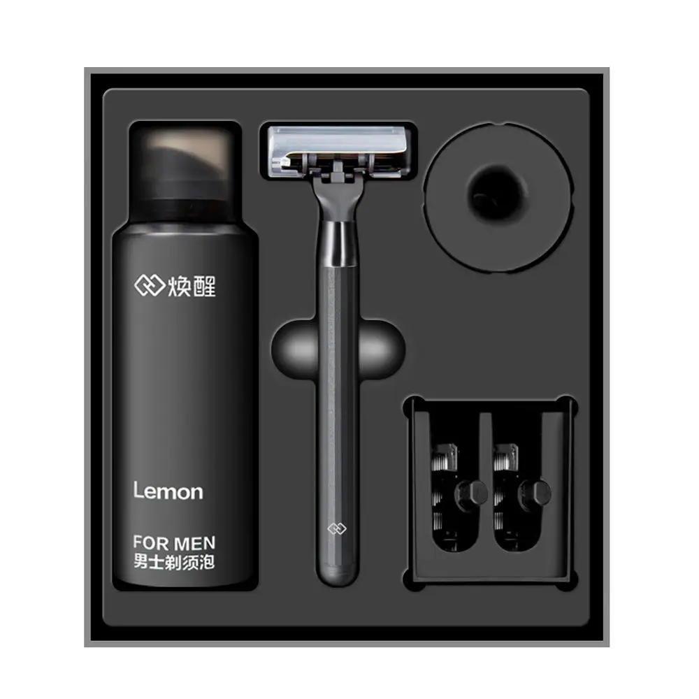 

Original Xiaomi Huanxing 5 layers Blade Manual Razor Set with 3 Cutter Heads Sharp Shavor Dry Wet Shaving Washable Razor for Men