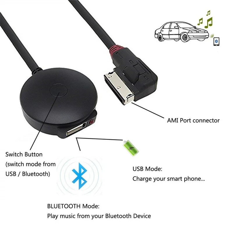 

Bluetooth USB Flash Drive Adapter for V.W AUDI A6L/Q5/Q7/A8/S5/A5/A4L/A3/A1 Afterward 2009 Audio Media Input AMI MDI Interface