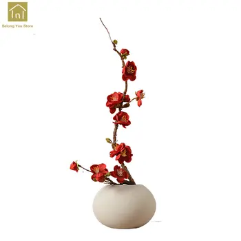 

Classic Ceramic Vase With Flowers Artificial Arts And Crafts Decor Porcelain Flower Vase Creative Gift Home Decoration QAB180