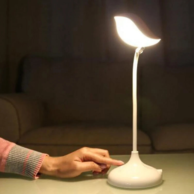 New 3D Bird Bluetooth Speaker Audio Night Light USB Rechargeable LED Dimmer Eye Protect Touch