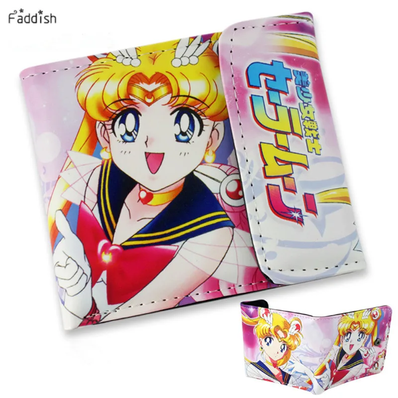  Faddish Brand Wallet Anime Cosplay Cartoon Fairy Tail/Sailor Moon/My Little Pony/NarutoThree Fold Wallets Dollar Price 