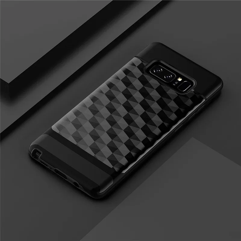Luxury Geometric TPU+PC Brushed Plastic Hybrid Shockproof Rugged Armor Phone Back Case For SAMSUNG Galaxy Note 8 Matte Cover (1)