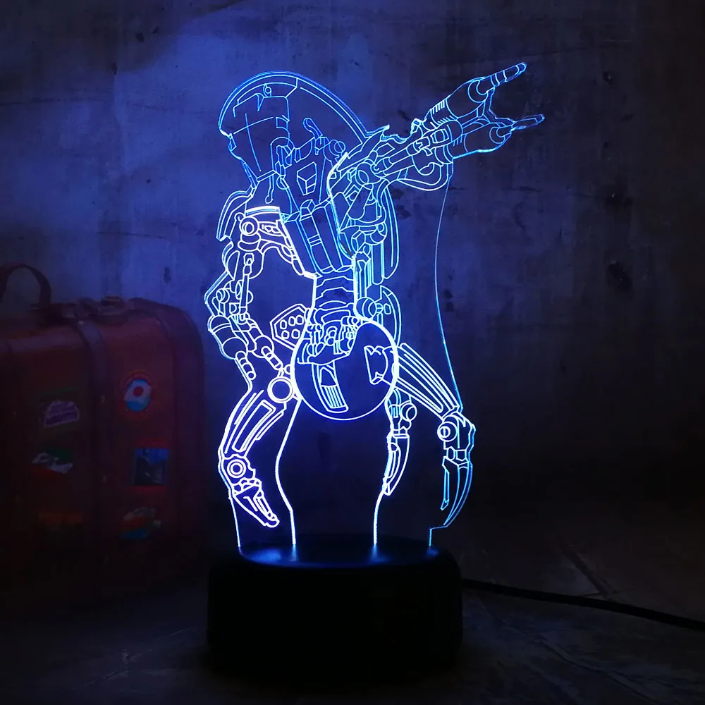 Новые смешанные двойной Цвет Звездные войны Робот 3D светодиодный RGB 7 Изменение ночник дистанционного Таблица фонарик, Рождественский