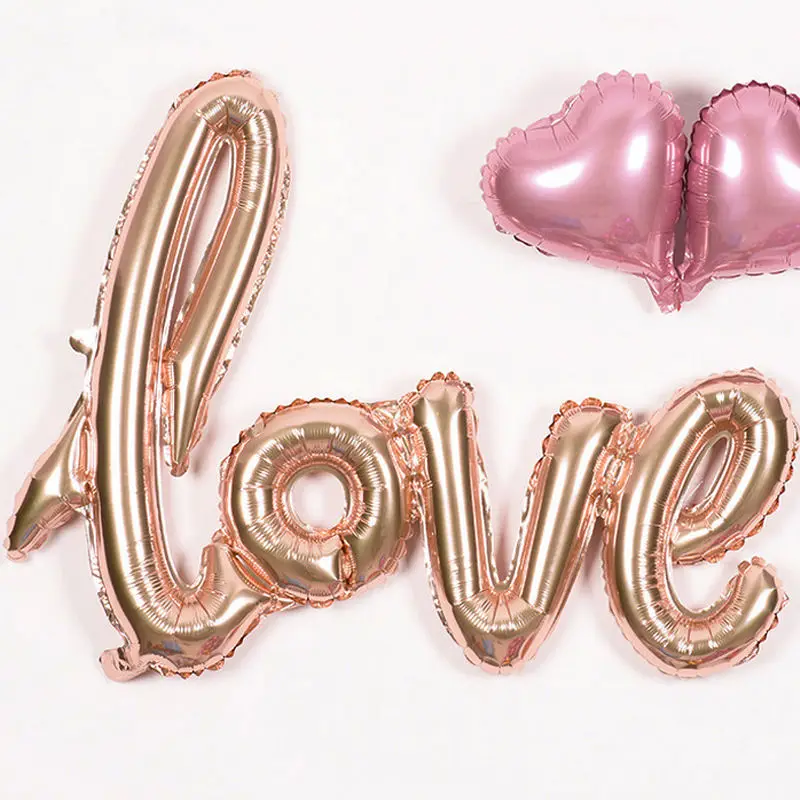 JX-LCLYL 42" Rose Gold Script Love Letter Foil Balloon For Wedding Engagement Decor