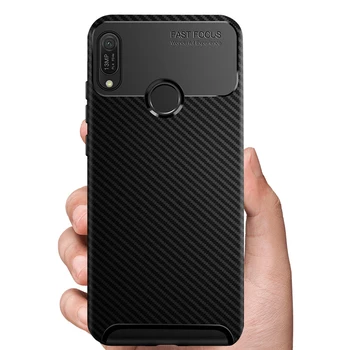 

500pcs Armor Shockproof Carbon Fiber Case For Huawei P20 Mate 20 10 Pro Lite Y9 Y6 Y7 Prime Pro 2019 2018 Soft TPU Rugged Cover