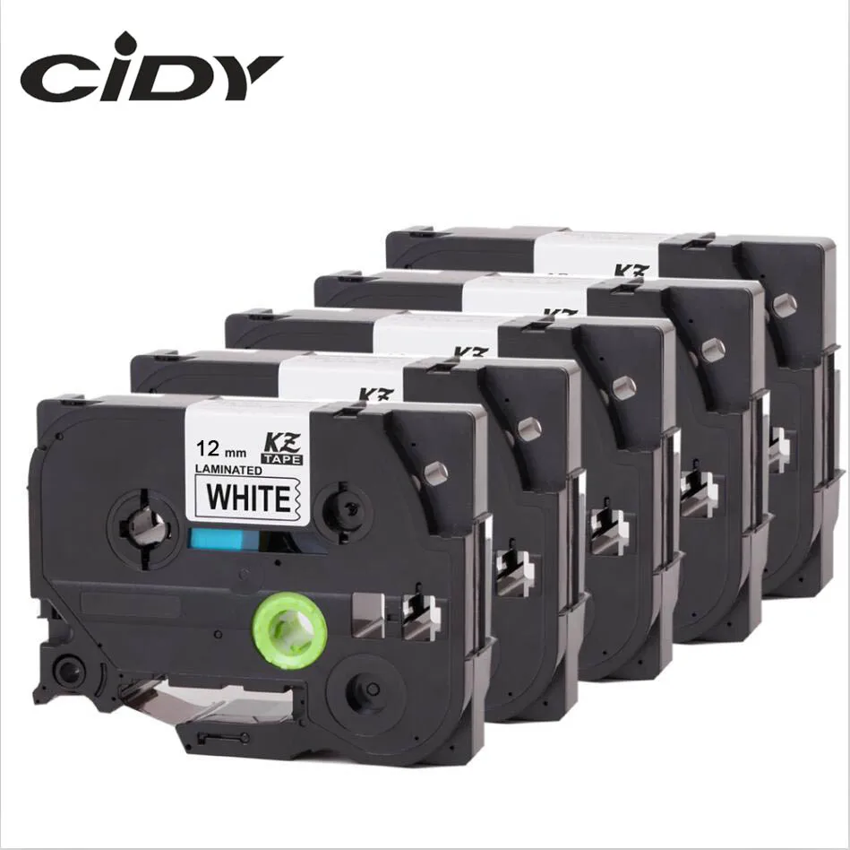 CIDY Compatible laminated tze 231 tz231 tze231 12mm Black on white Tape tze-231 tz-231 for brother p-touch printer tze-131