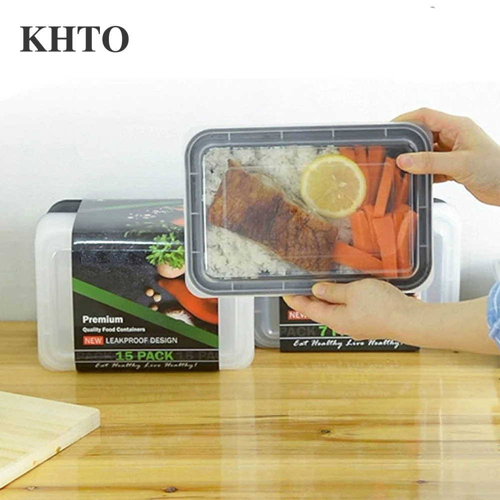 KHTO контейнеры для хранения продуктов с крышками Bento Box Ланч-бокс для пикника коробка для хранения продуктов микроволновая печь и мыть в посудомоечной машине