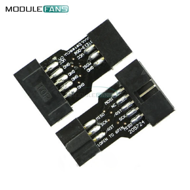 10 шт. 10-контактный Стандартный 6-контактный 6 P Адаптер платы для ATMEL AVRISP USBASP STK500