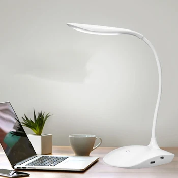 

1PC Cheap Desk Lamps USB Rechargeable Led Eye Protection Reading Light Light Touch Switch Student Bed Table Lamp New