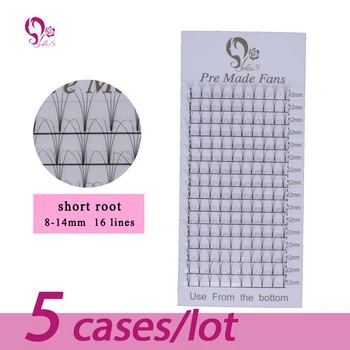 

J&S 5 trays 4D short root eyelashes extension pre made fans hand made false lashes