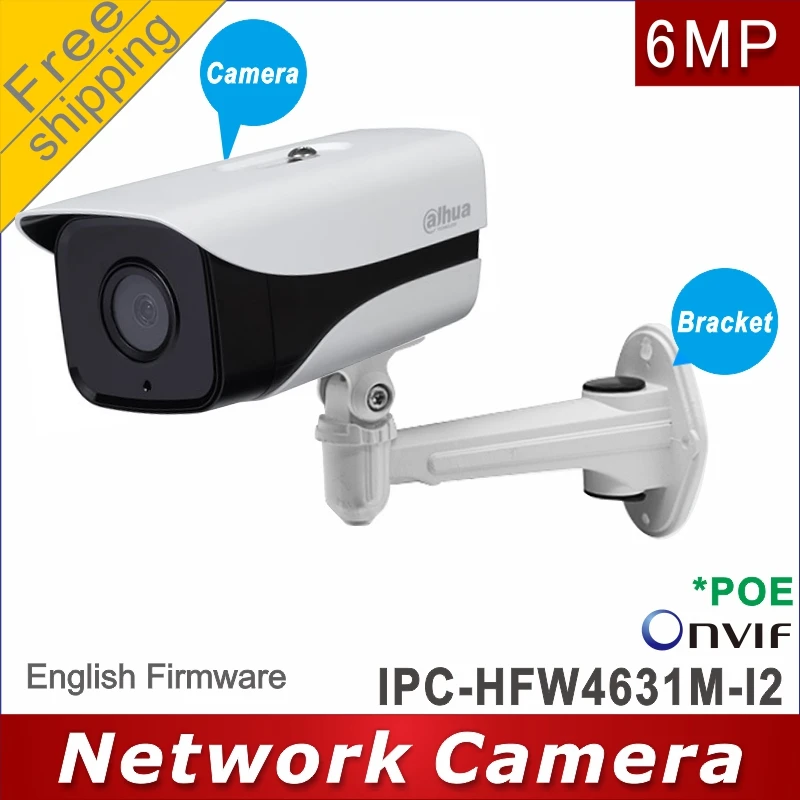 

Free shipping Dahua 6MP CCTV camera EXIR Bullet ip camera IPC-HFW4631M-I2 network camera support POE H265 IP67 security camera