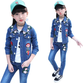 

Teen Girls Clothing Set 6 8 10 12 14 Years old 2pcs Cotton Fashion Girls Outfits Denim Kids Clothes Casual Sport Baby Girl Set