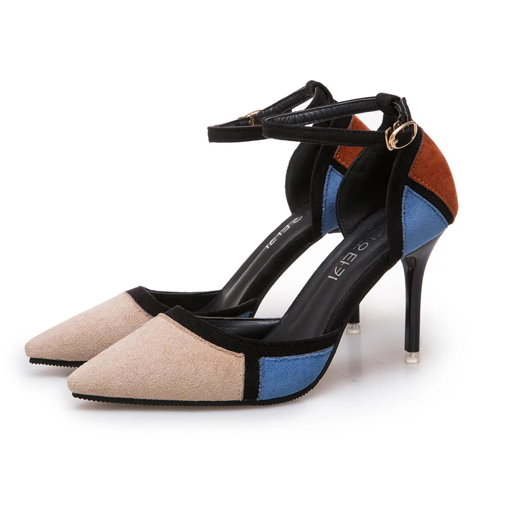 

SAGACE Women's Ladies Fashion Pointed Toe Mixed Colors Sexy Solid High Quality Outsid Simple High Heel Pumps Shoes Single Shoes