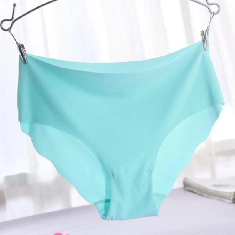 

Women Solid Invisible Seamless Soft Thong Lingerie Briefs Hipster Underwear Panties