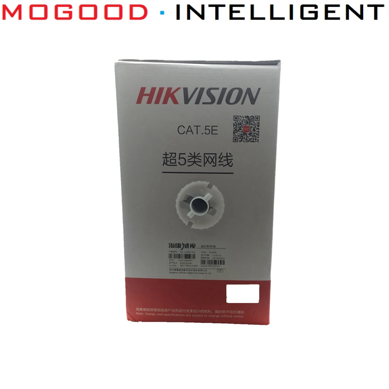 Hikvision CAT5E неэкранированный домашний сетевой кабель 305 метров номинальный диаметр 0,5 мм бескислородная медь для ip-камеры PoE